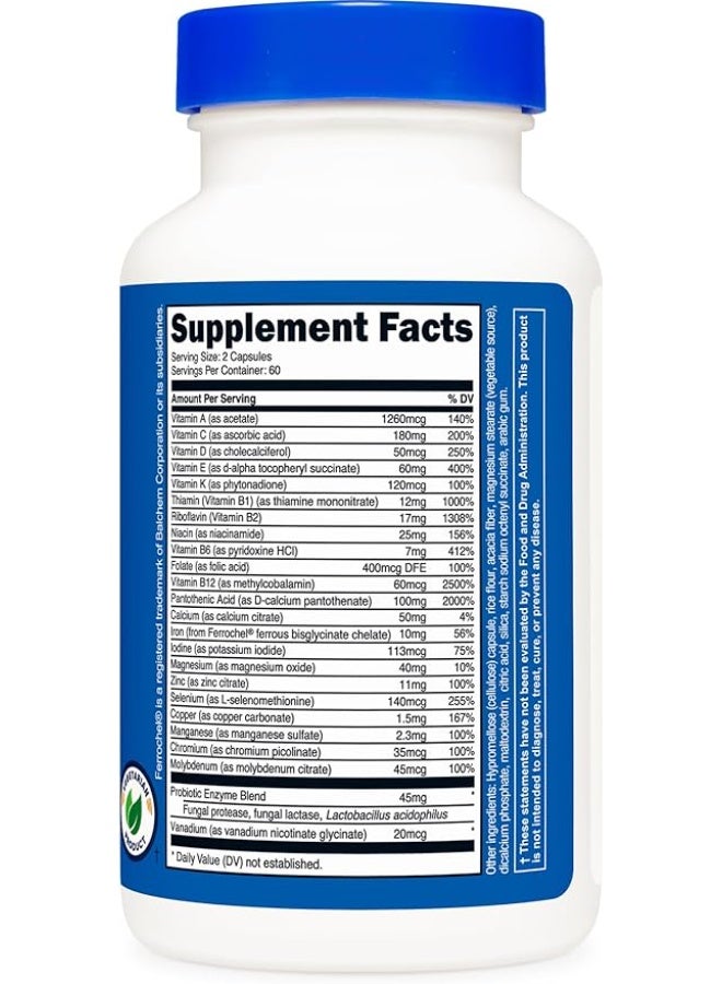 نوتريكوست، فيتامينات متعددة، بروبيوتيك + 22 فيتامين ومعادن، 120 كبسولة - Image 5